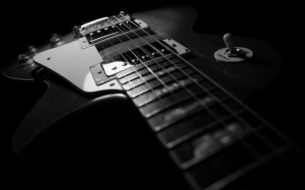 Black and white Gibson Les Paul Guitar